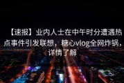 【速报】业内人士在中午时分遭遇热点事件引发联想，糖心vlog全网炸锅，详情了解