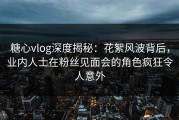糖心vlog深度揭秘：花絮风波背后，业内人士在粉丝见面会的角色疯狂令人意外