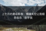 上个月的蘑菇影像：情绪失控让我细思极恐｜别学我