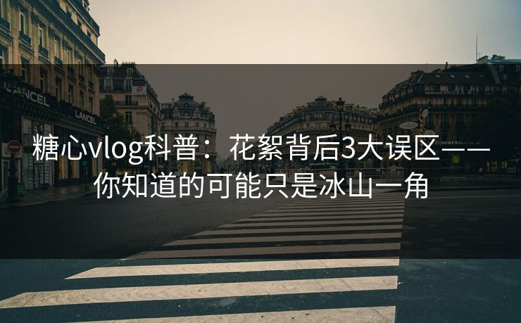 糖心vlog科普：花絮背后3大误区——你知道的可能只是冰山一角