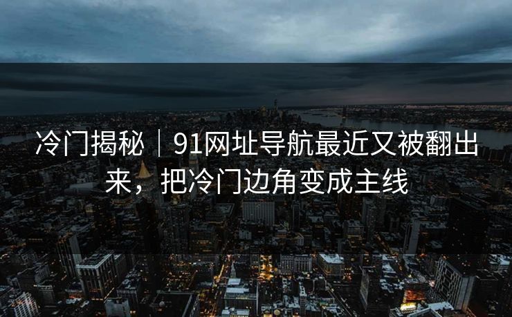 冷门揭秘｜91网址导航最近又被翻出来，把冷门边角变成主线